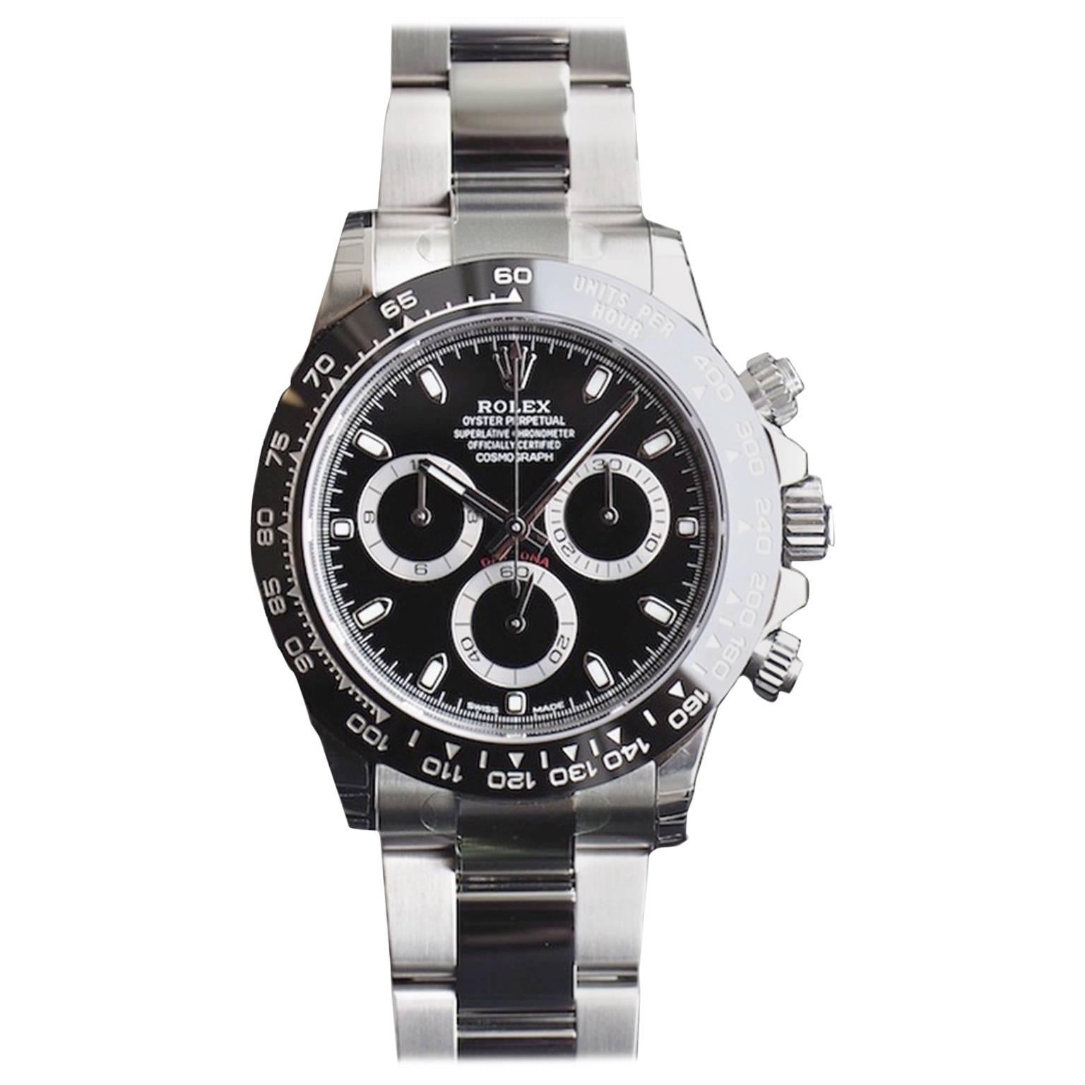 Rolex Ceramic Black Dial Cosmograph Daytona Automatic Wristwatch Ref 116500 