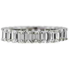 Emerald Cut Eternity Band Ring 11