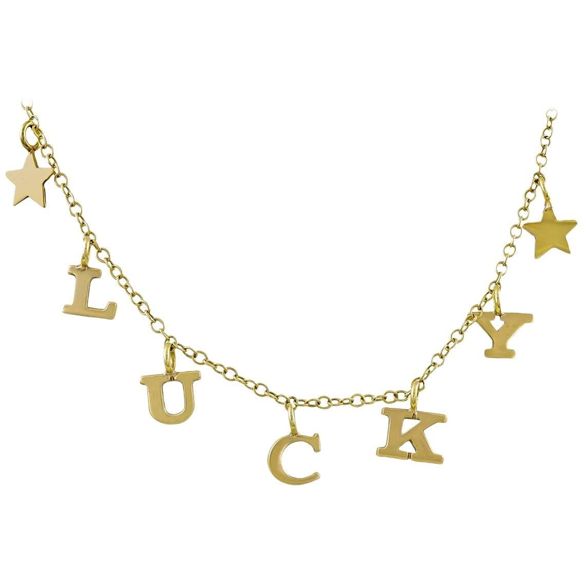 Antique Lucky Star Gold Necklace