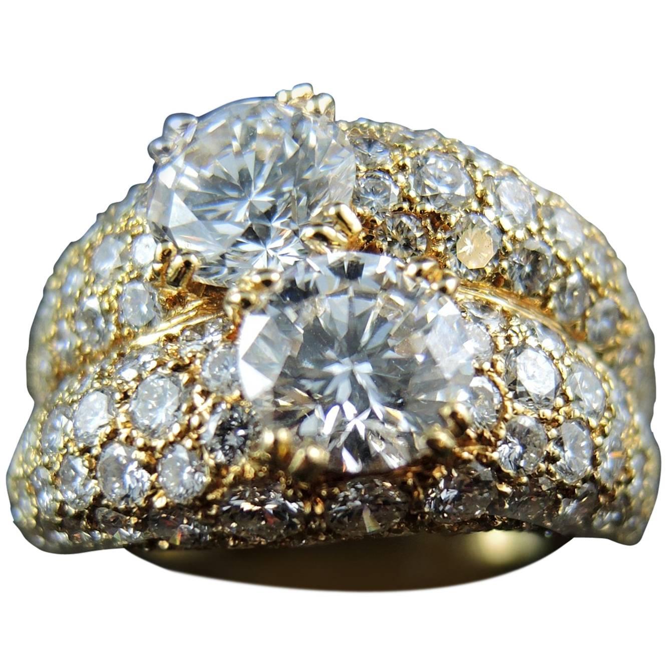 Boucheron 4.47 Carat Diamonds Gold Be Bop Ring