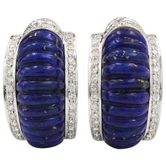 Lapis Lazuli Diamond Earrings 6
