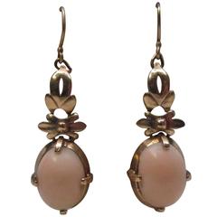 Angel Skin Coral Gold Dangle Earrings 4