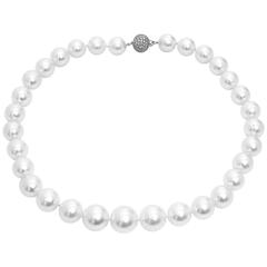 South Sea Pearl Necklace with Diamond Gold Clasp 9