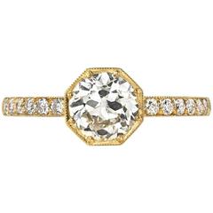 Old European Cut Diamond Yellow Gold Engagement Ring