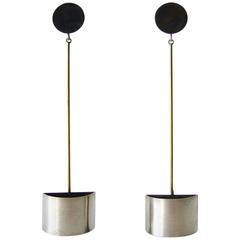 Heidi Abrahamson Sterling Silver Brass Drop Earrings 11