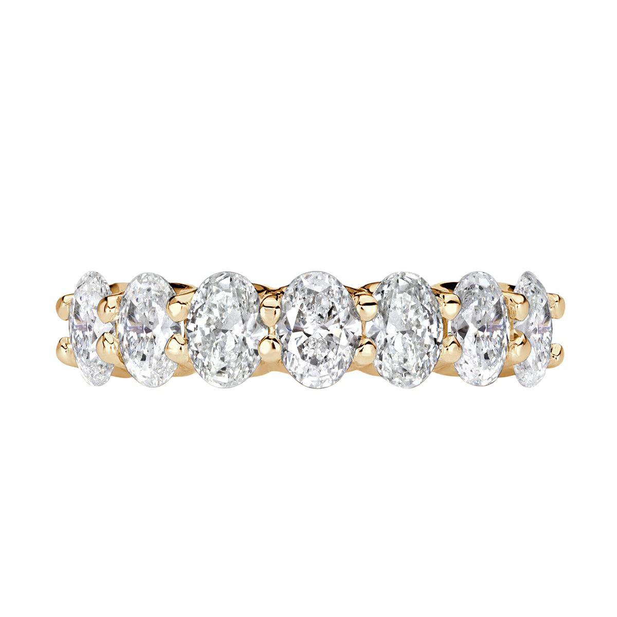 1.66ct Oval Cut Diamond Wedding Band in 18k Champagne Yellow Gold