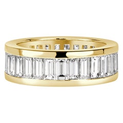 4.97ct Baguette Cut Diamond Eternity Band in 18k Yellow Gold