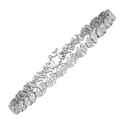 8.93ct Pear Shape Diamond Tennis Bracelet in 18k White Gold