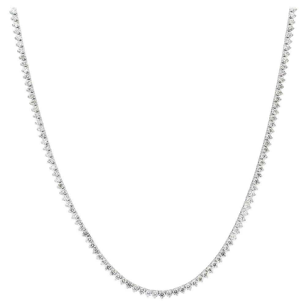 5.06ct Round Brilliant Cut Diamond Tennis Necklace in 14K White Gold