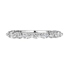 0.64ct Marquise and Round Brilliant Cut Diamond Wedding Band in Platinum