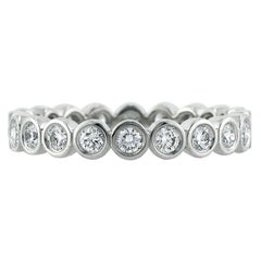 1.00ct Round Brilliant Cut Diamond Bezel Eternity Band in 18k White Gold