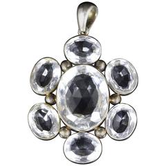 Antique Victorian Large Aquamarine Pendant, circa 1860