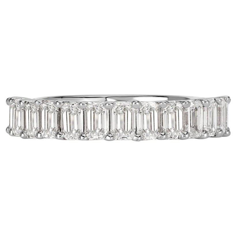 1.28ct Emerald Cut Diamond Wedding Band in Platinum