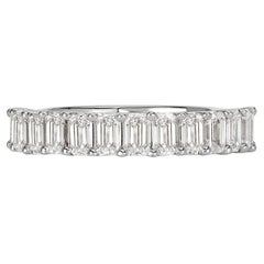 1.28ct Emerald Cut Diamond Wedding Band in Platinum