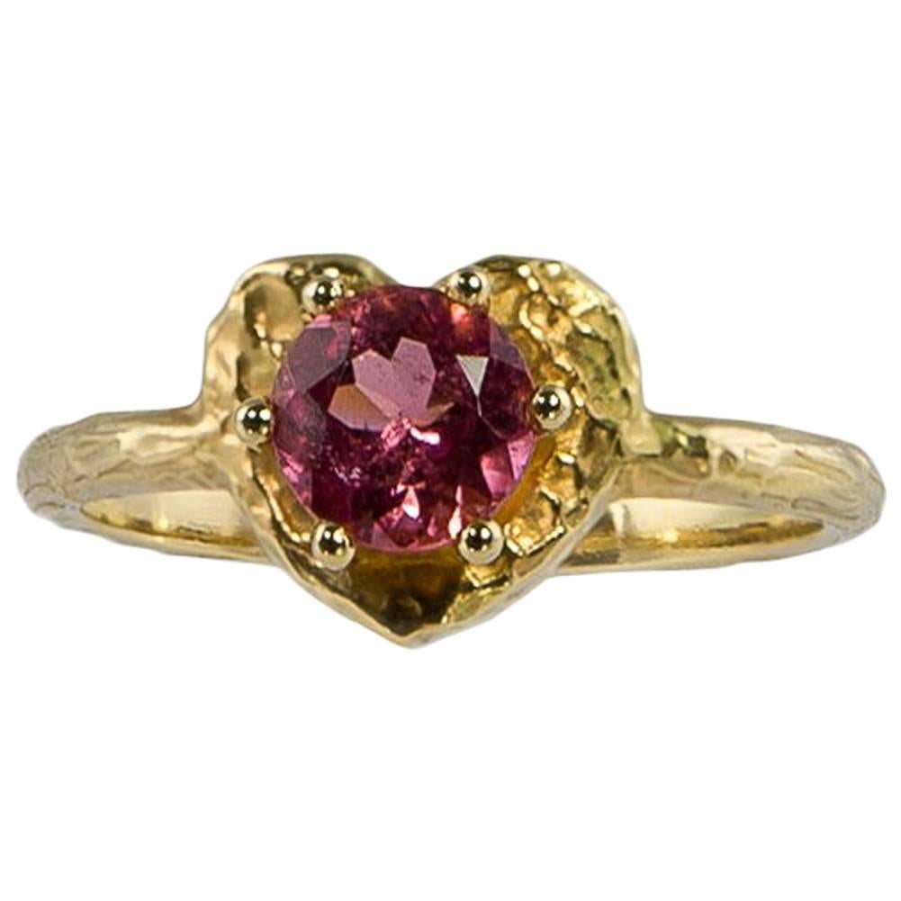Barbara Dini Gioielli Pink Tourmaline Gold Romantic Ring