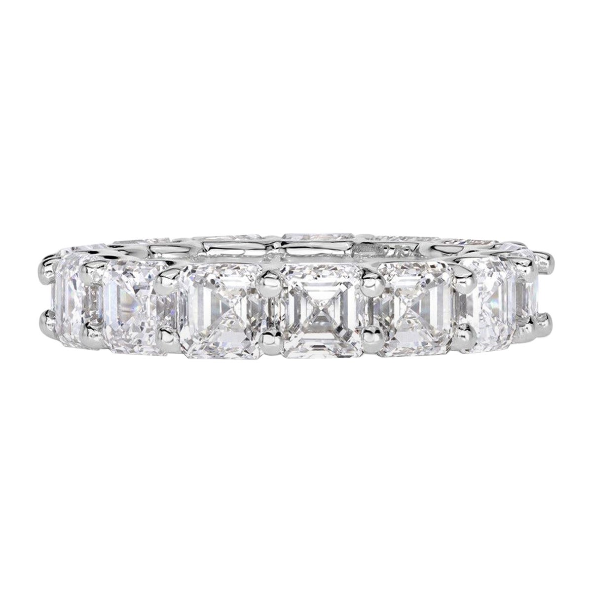 8.00ct Asscher Cut Diamond Eternity Band in 18k White Gold