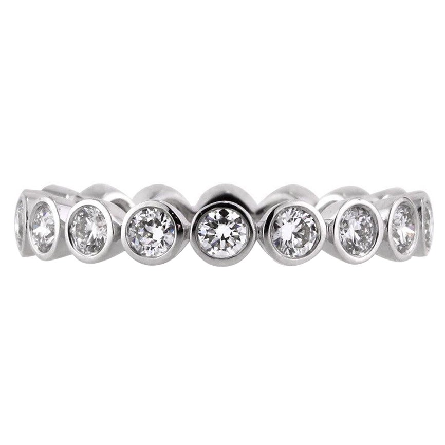 1.20ct Round Brilliant Cut Diamond Bezel Set Eternity Band in Platinum