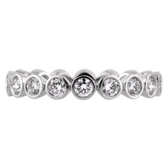 1.20ct Round Brilliant Cut Diamond Bezel Set Eternity Band in Platinum