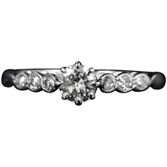 Antique Edwardian Diamond Engagement Ring 18 Carat White Gold, circa 1915