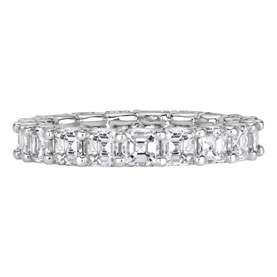 3.65ct Asscher Cut Diamond Eternity Band in Platinum