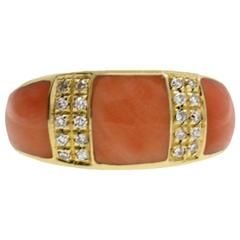 Luise Gold Diamond Coral Ring 10