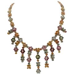 Luise Gold Diamond Sapphire Necklace 1