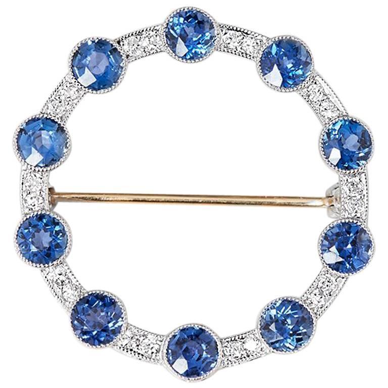 Tiffany and Co. Vintage Sapphire Diamond Circle Brooch at 1stDibs tiffany brooch vintage