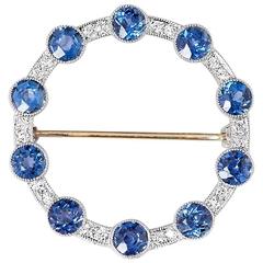 Tiffany & Co. Vintage Sapphire Diamond Circle Brooch