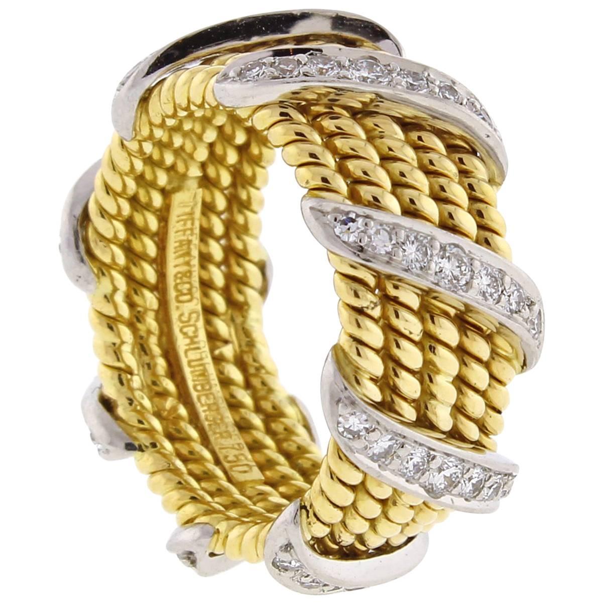Tiffany & Co. Schlumberger Diamond Five Row Band Ring