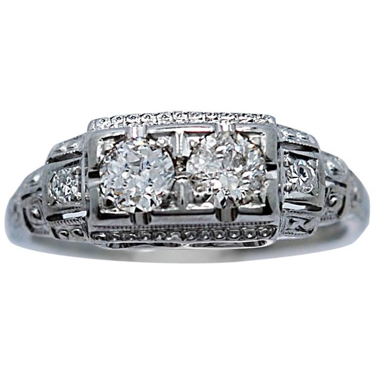 Jabel .55 Carats Diamonds White Gold Engagement Fashion Ring   For Sale