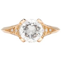 Custom French Ring Featuring GIA 1.53 Carat Round Diamond 2