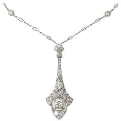 Art Deco Diamond platinum Pendant 2
