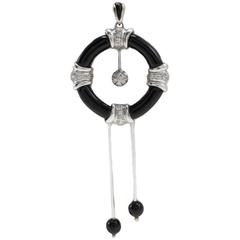 Luise Gold Diamond Onyx Pendant 7