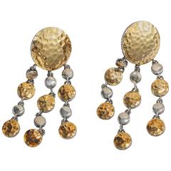 John Hardy Sterling Silver Yellow Gold Chandelier Earrings