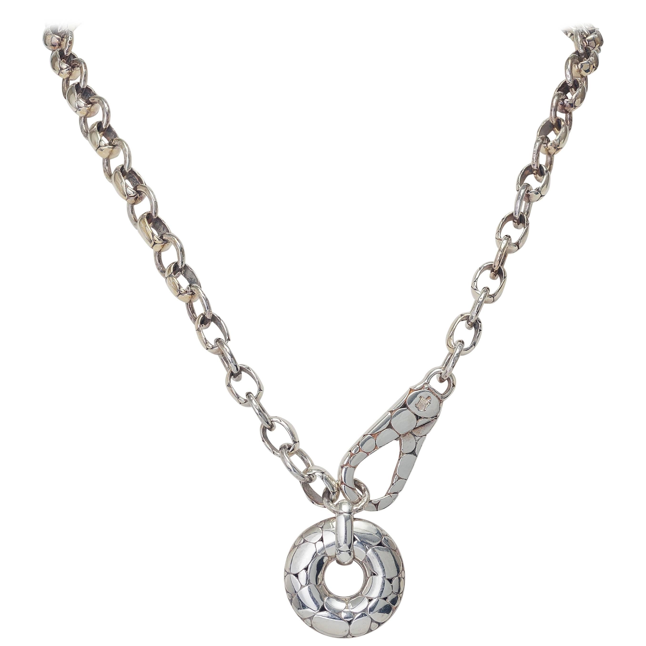 John Hardy Sterling Silver Kali Link Necklace with Circle Clasp