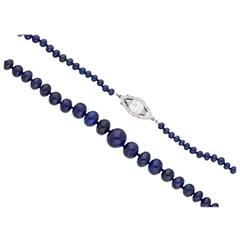 Cartier New York Sapphire Diamond Platinum Necklace, circa 1925 2