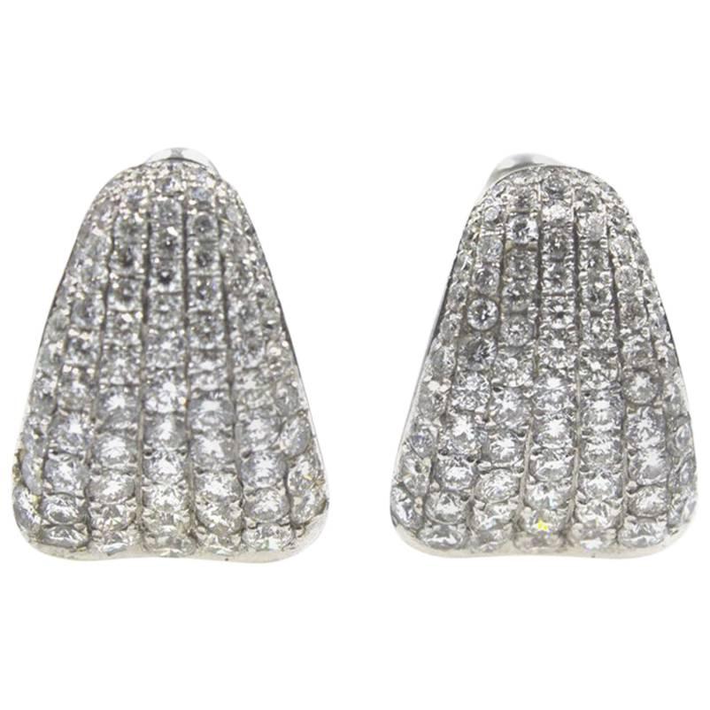 Diamond White Gold Huggie Earrings