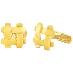 Tiffany & Co. Vannerie Gold Cufflinks