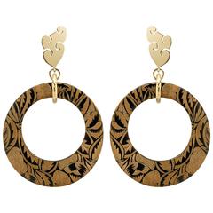 Fouché Horn Africa Engraved Earrings