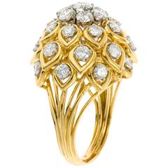 David Webb Diamond Yellow Gold Cocktail Ring 1