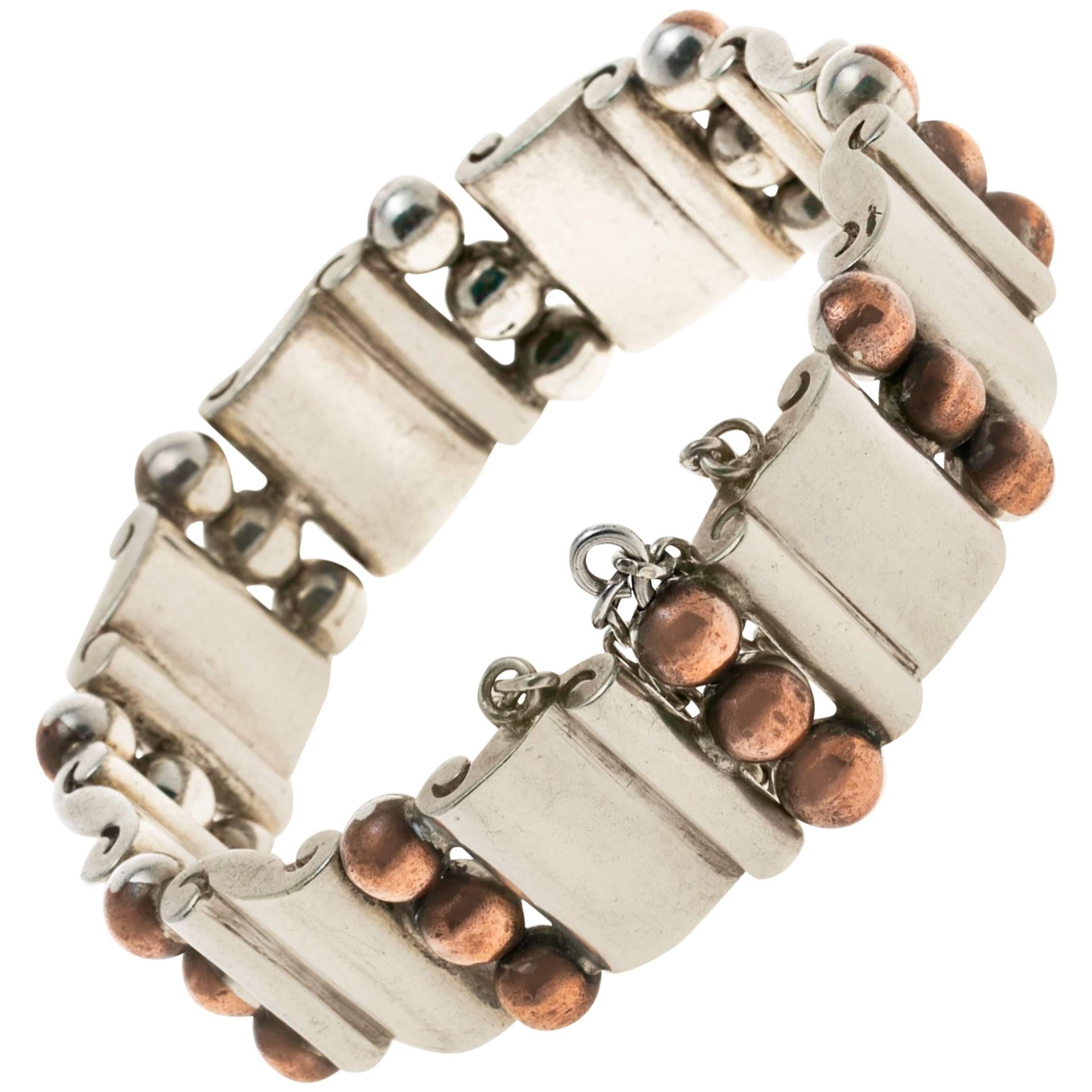 Hector Aguilar Copper Sterling Silver Bracelet