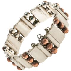 Hector Aguilar Copper Sterling Silver Bracelet 7