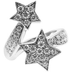Chanel Comete Diamond Double Star White Gold Ring