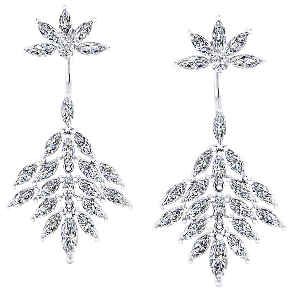 Orecchini moderni eleganti con diamante Marquise da 5,00 carati
