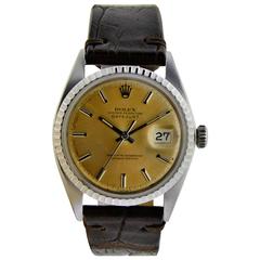 Vintage Rolex Stainless Steel Oyster Perpetual Datejust Watch