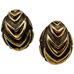 Chic Marilyn F Cooperman Silver Gold Earclips 4