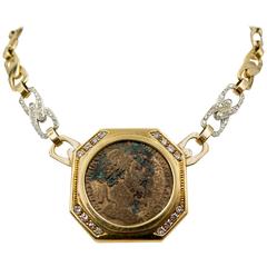 Carlo Weingrill Ancient Coin Diamond Gold Necklace 2