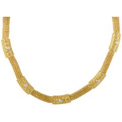 Ilias Lalaounis Diamond and Yellow Gold Collar Necklace