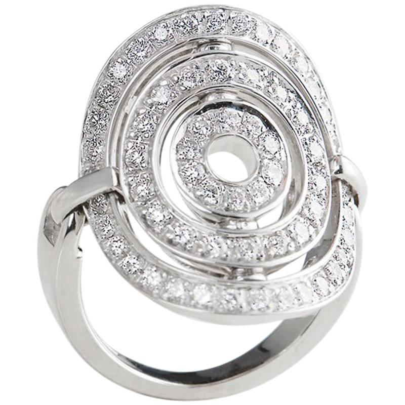 Bulgari 1.20 Carat Diamond Gold Shield Design Cerchi Ring