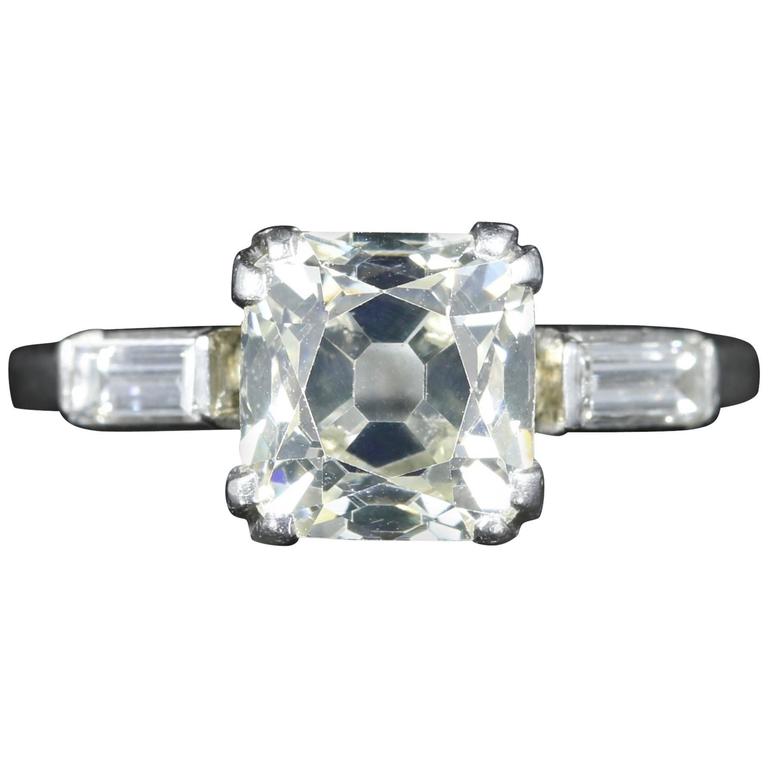 4 29 Carat Cushion Cut Sapphire And Diamond Engagement Ring For